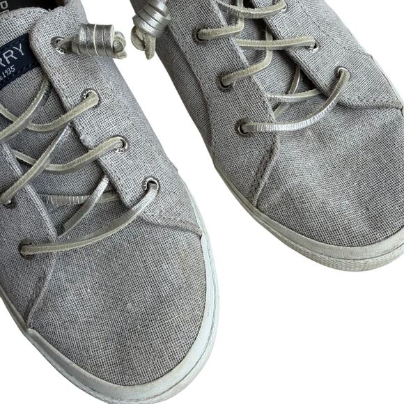Sperry Top-Sider Pier Wave Sparkle Gray Canvas Shoes Women’s Size 9.5 - Picture 7 of 9
